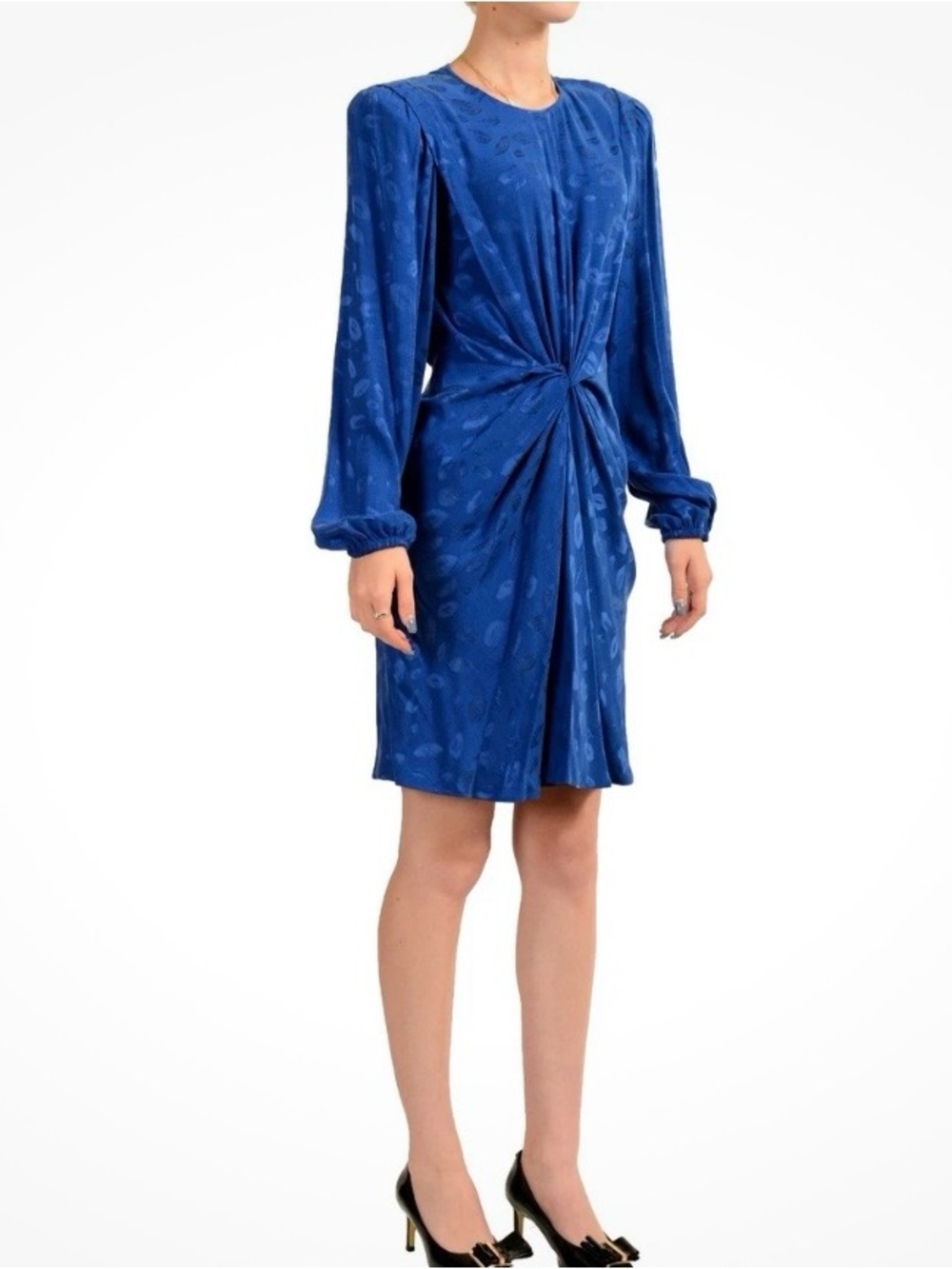 NWT Hugo Boss Women's Kaminna Royal Blue Long Sleeve Shift Dress US8 IT44 UK12